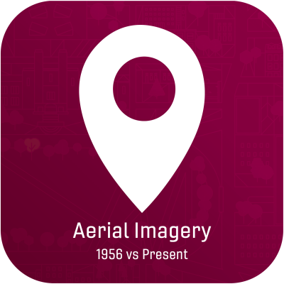 CLICK TO VIEW THE VIRGINIA TECH AERIAL IMAGERY 1956 VS PRESENT MAP